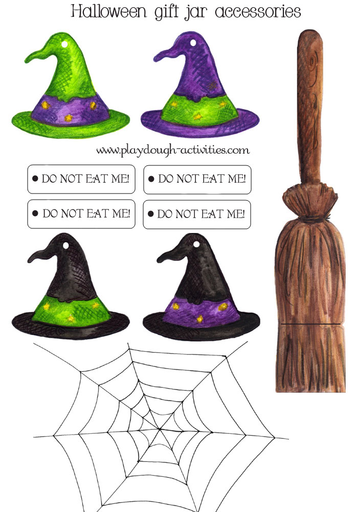 Witch and wizard playdough gift jar - sharing playdough at Halloween!