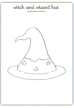 Witch wizard hat outline template