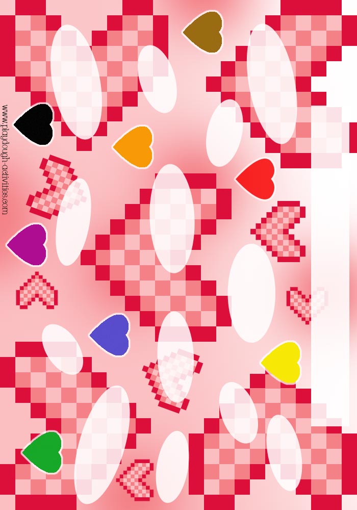 Blank heart reveal playdough mat for Valentine's day activities