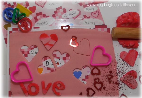 Valentine's day heart playdough activity