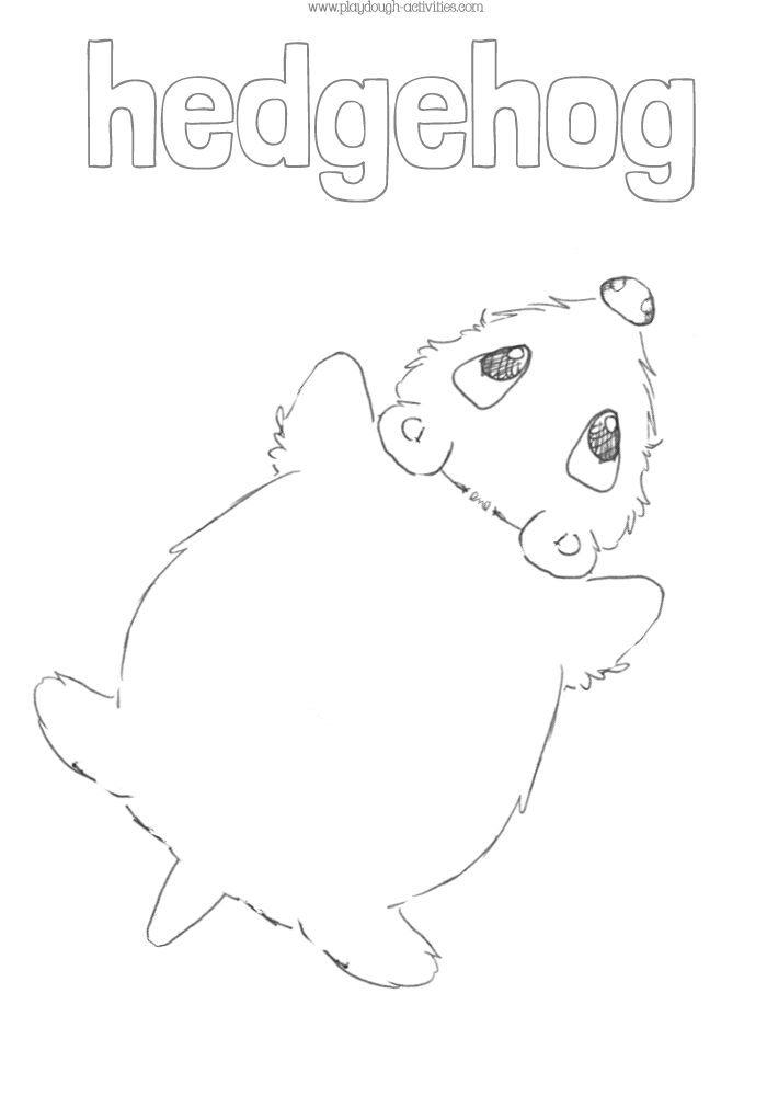 Hedgehog outline template colouring picture