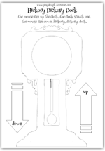 Hickory Dickory Dock clock rhyme outline printable