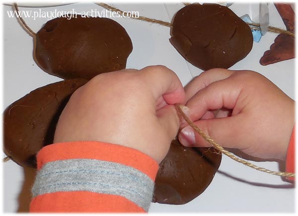 Adding tails to playdough mice