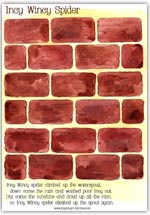 Incy Wincy spider brick wall background