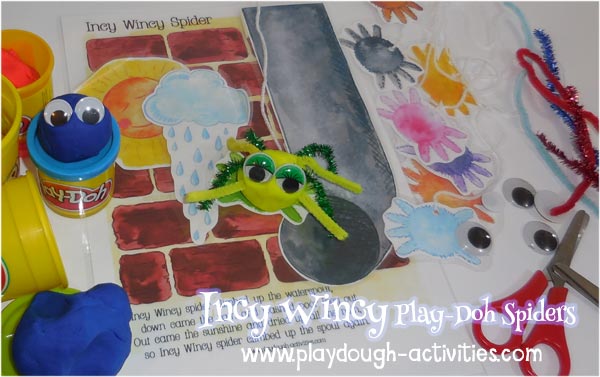 Incy Wincy Spiders Play-Doh activities