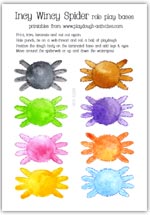 Coloured spider bases - nursery rhyme printables