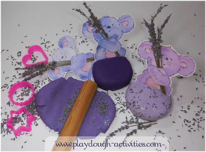 Lavender playdough idea - preschool activity