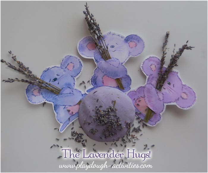 Lavender purple coloured playdough activity