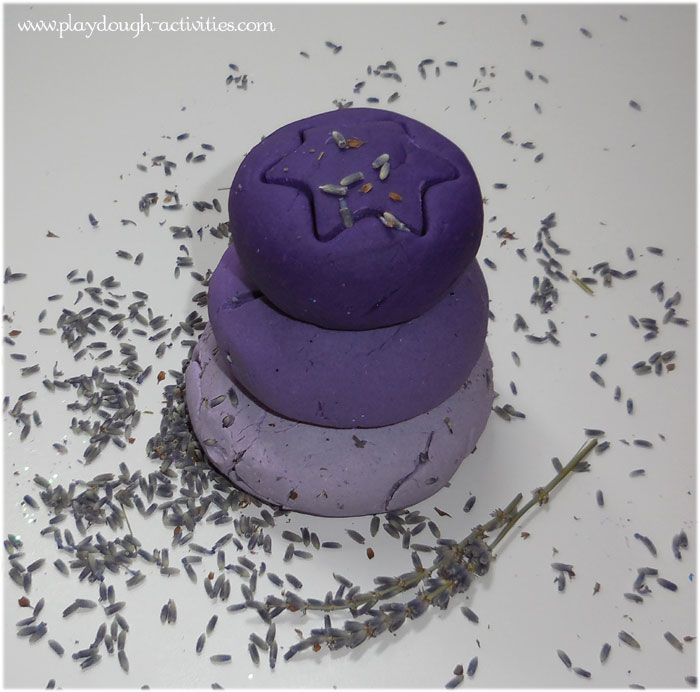 Lavender playdough - scented colours of purple