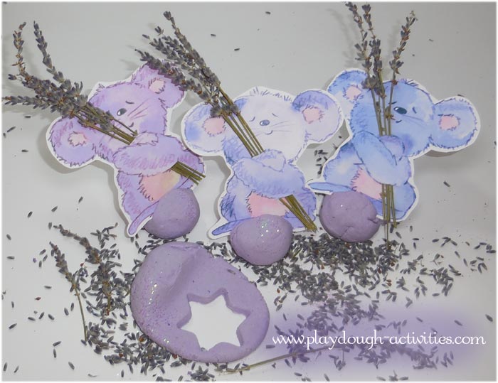 Purple coloured playdough activities - lilac indigo violet lavender
