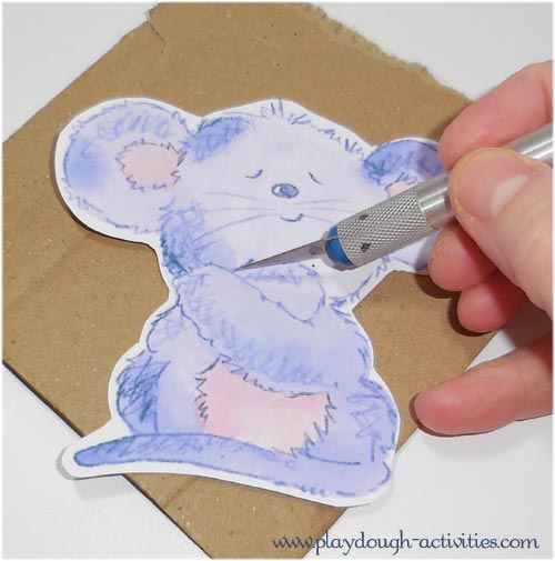 Score the lavender stalk slots with a craft knife