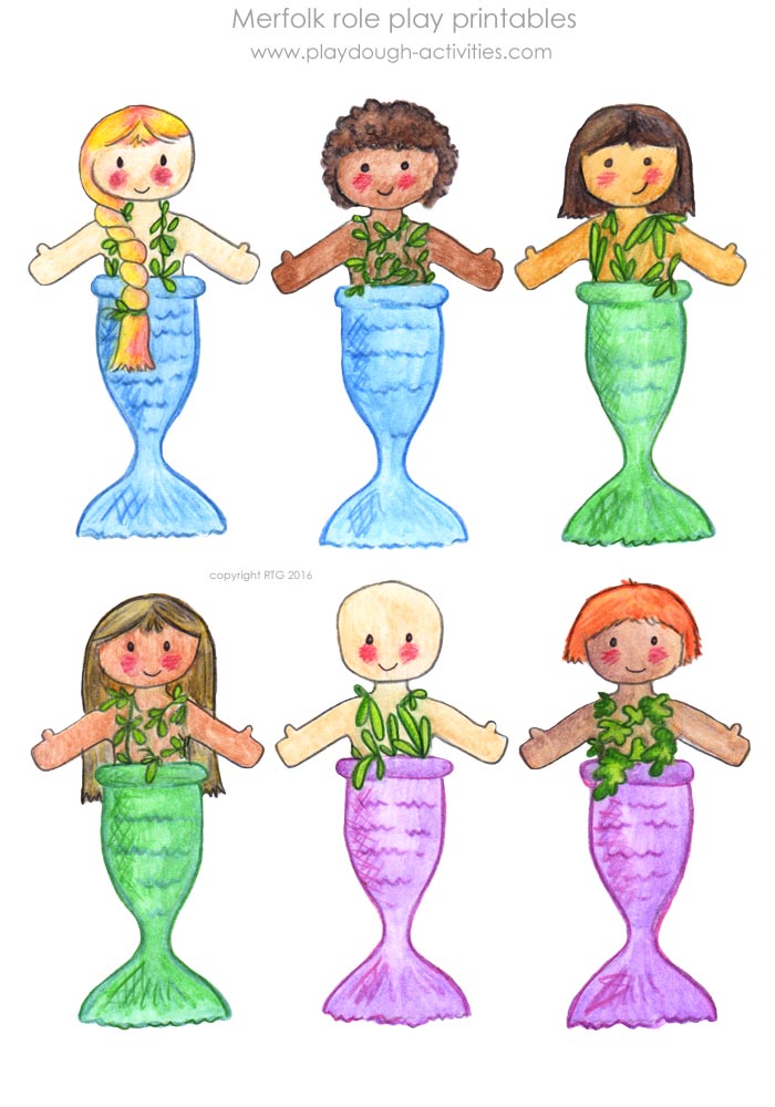 coloured mermaid folkfor role play