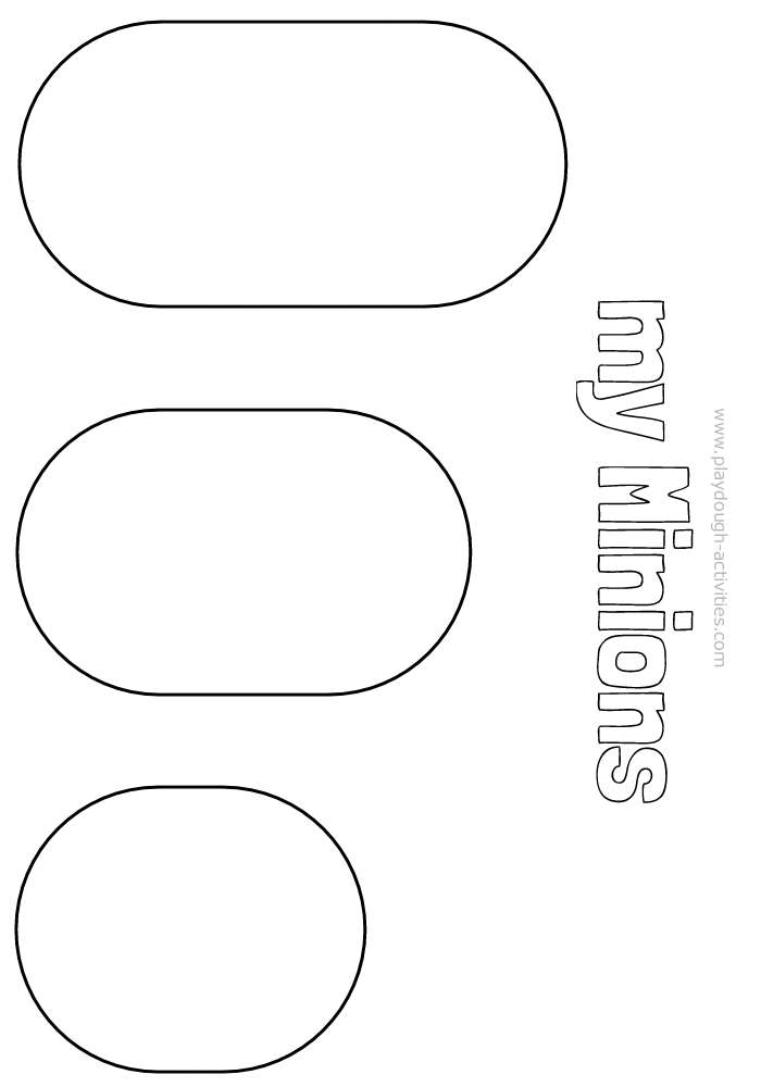 Outline minion templates - colouring playdough mat printable