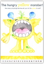 click for the full sized hungry yellow monster playdough mat