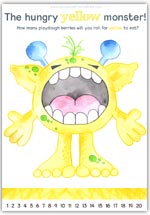 click for the full sized hungry yellow monster playdough mat