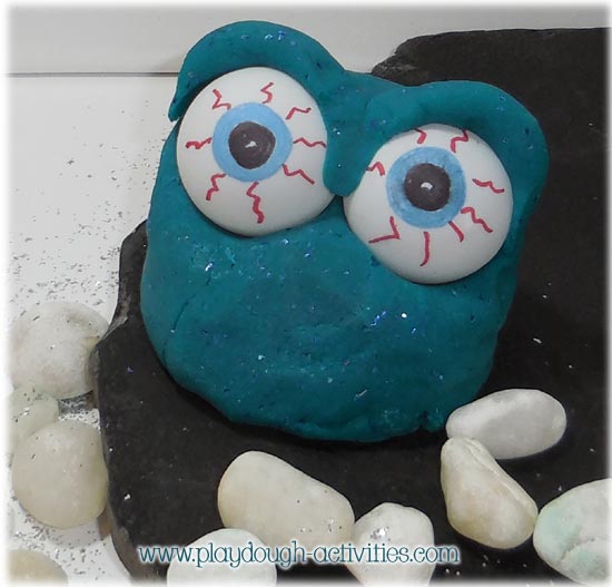 Green playdough monster making activities