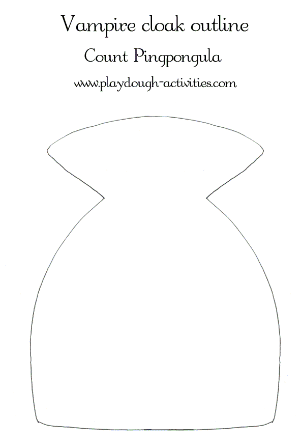 Count Pingpongula's Vampire night cloak outline template - cutting pattern