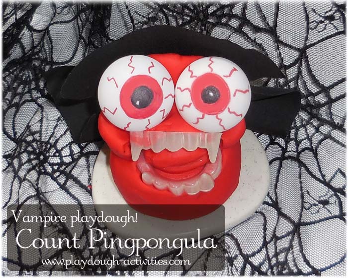Playdough Vampire Count Pingpongula Halloween Vampire dough activity