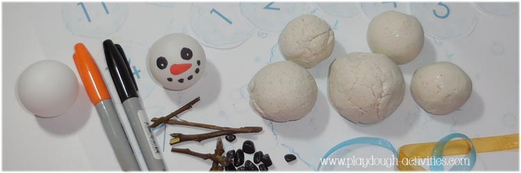 Resources for this playdough snowman building activity