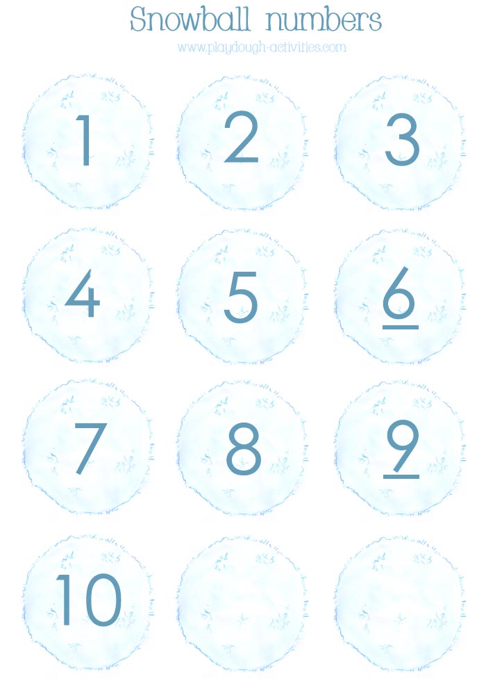 Snowball number counters 1 to 10