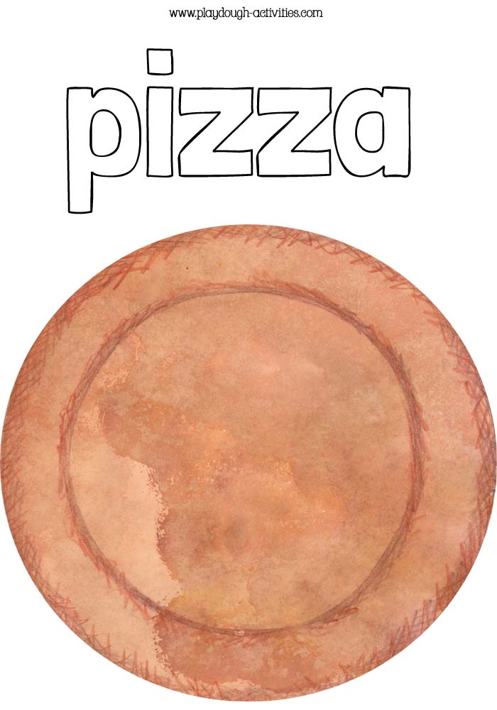 Colour pizza base for collage playdough activities