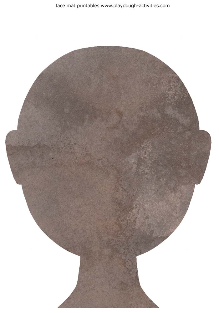 Dark brown playdough face printable preschool multicultural activity