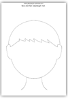 Playdough face mat - outline template