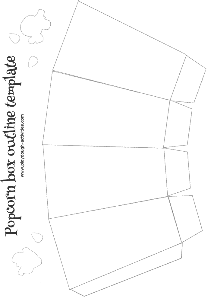 Popcorn box outline template - blank pattern printable