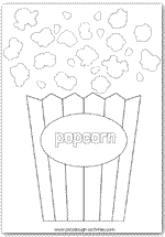 Popcorn colouring picture