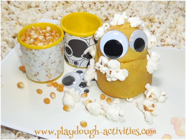 Popcorn playdough activity