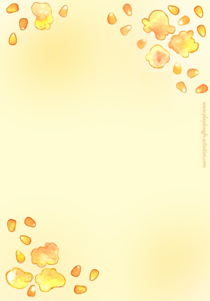 Popcorn playdough mat
