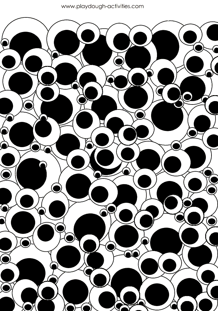 Sheet of wobbly eyes wallpaper playdoh container wrapper
