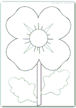 Poppy outline template for craft and colouring activities