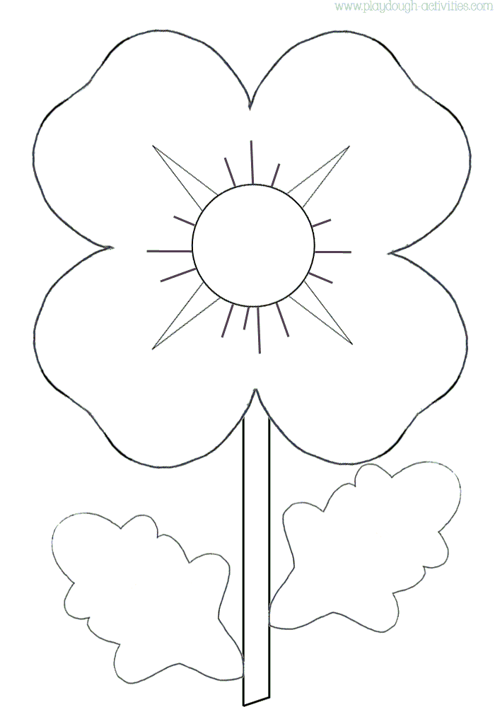 Poppy outline template playdough mat colouring picture