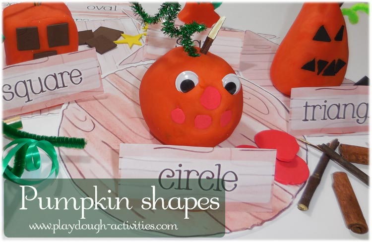 Playdough pumpkin shapes - October Halloween activity
