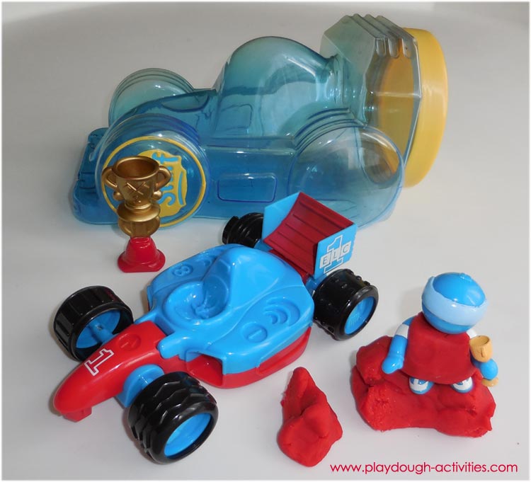 Racing car playdough toy set from ELC early learning center soft stuff