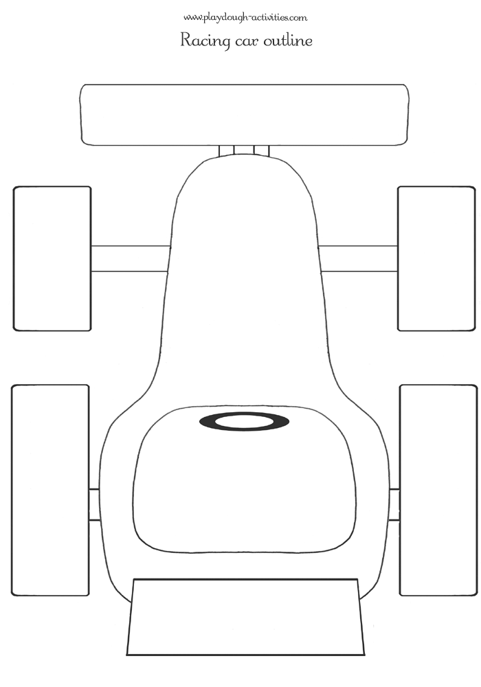 racing car outline template colouring picture