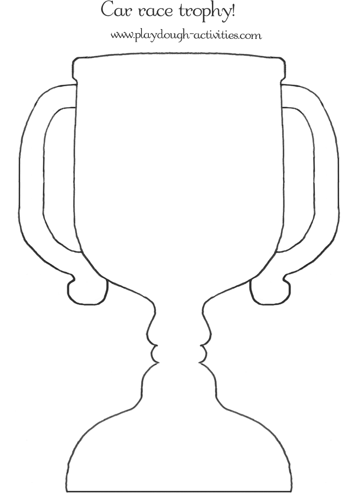 trophy outline template colouring pictures