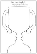 Trphy outline template colouring picture