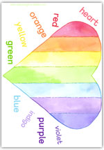 Colours in a rainbow Valentine's day heart