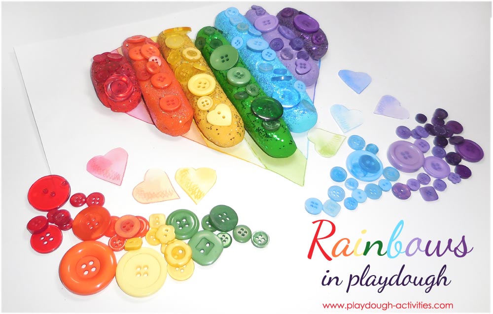 Rainbow playdough activities