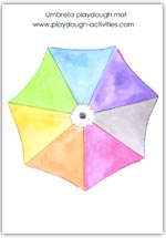 Umbrella playdough mat