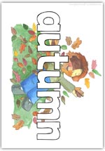 Autumn playdough mat - text word formation sheet