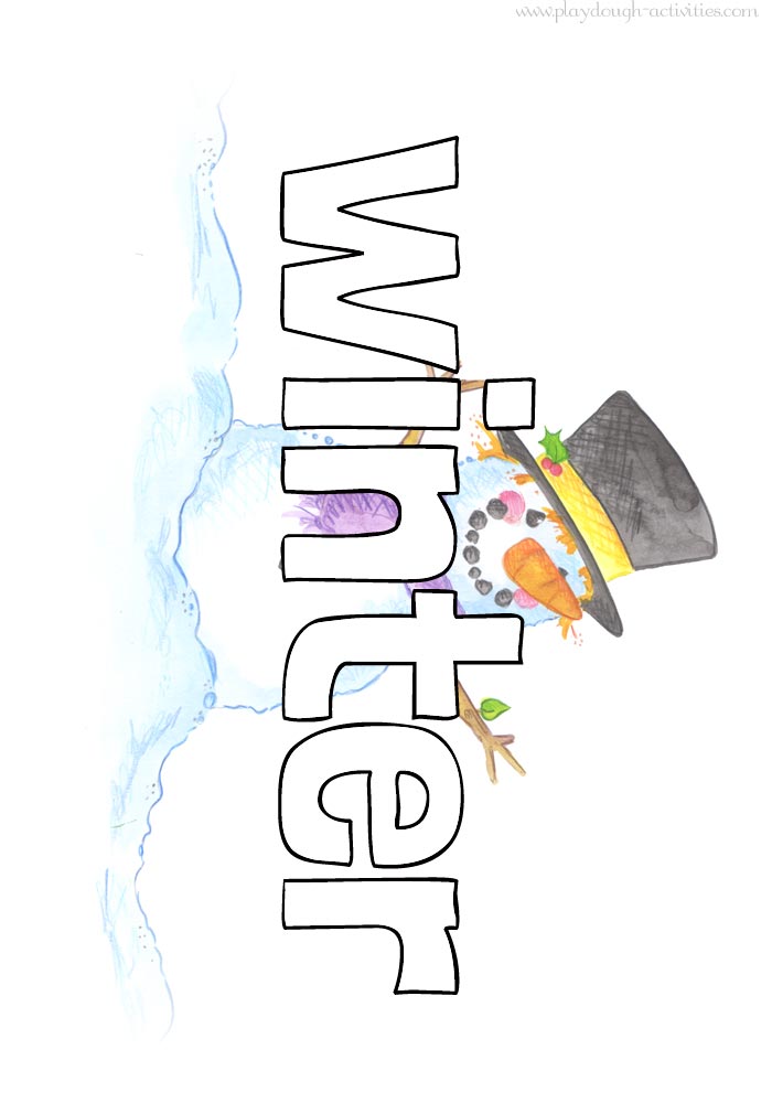 Winter playdough word mat for letter formation activities