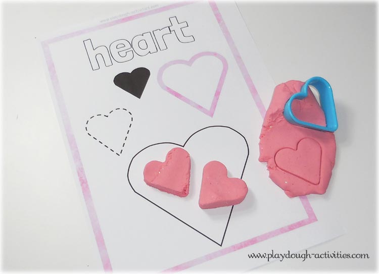 Heart shape playdough mat activities