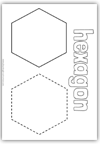 Hexagon shape outline template