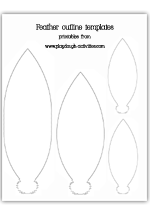 Feather outline template pattern