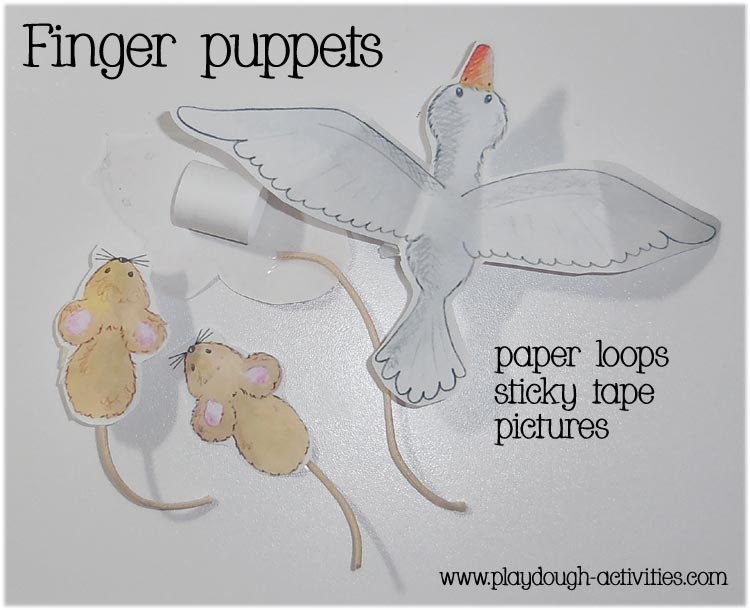 Goose and mice finger puppet paper crafts