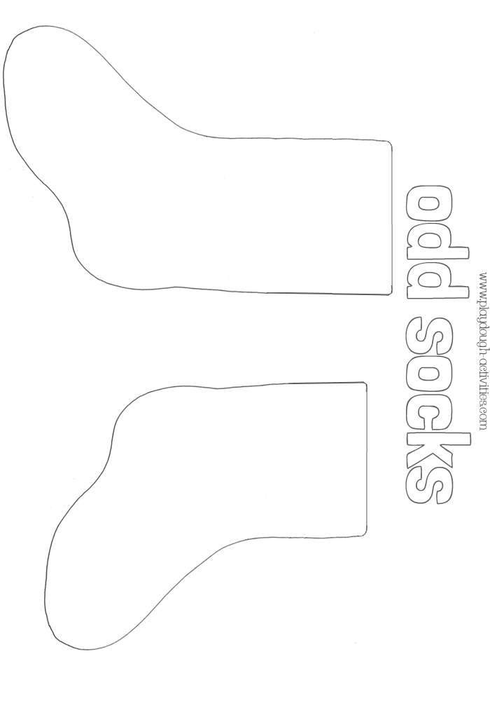 Odd Socks Day  picture printable outline template