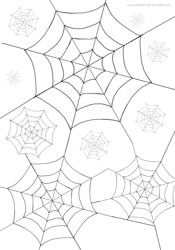 10 spiderwebs number counting playdough mat